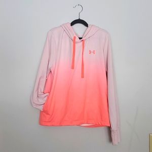 Womens' under armour neon ombre hooded shirt, size XS